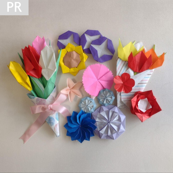 お花の折り紙＊1枚で簡単かわいい子供向けや花束の立体作品も