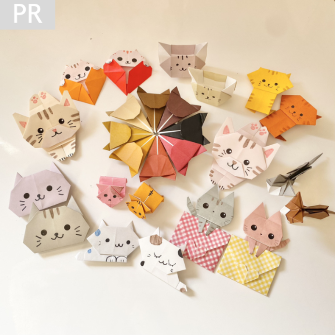 猫の折り紙｜3歳にも一枚で簡単かわいい！入れ物や立体作品も