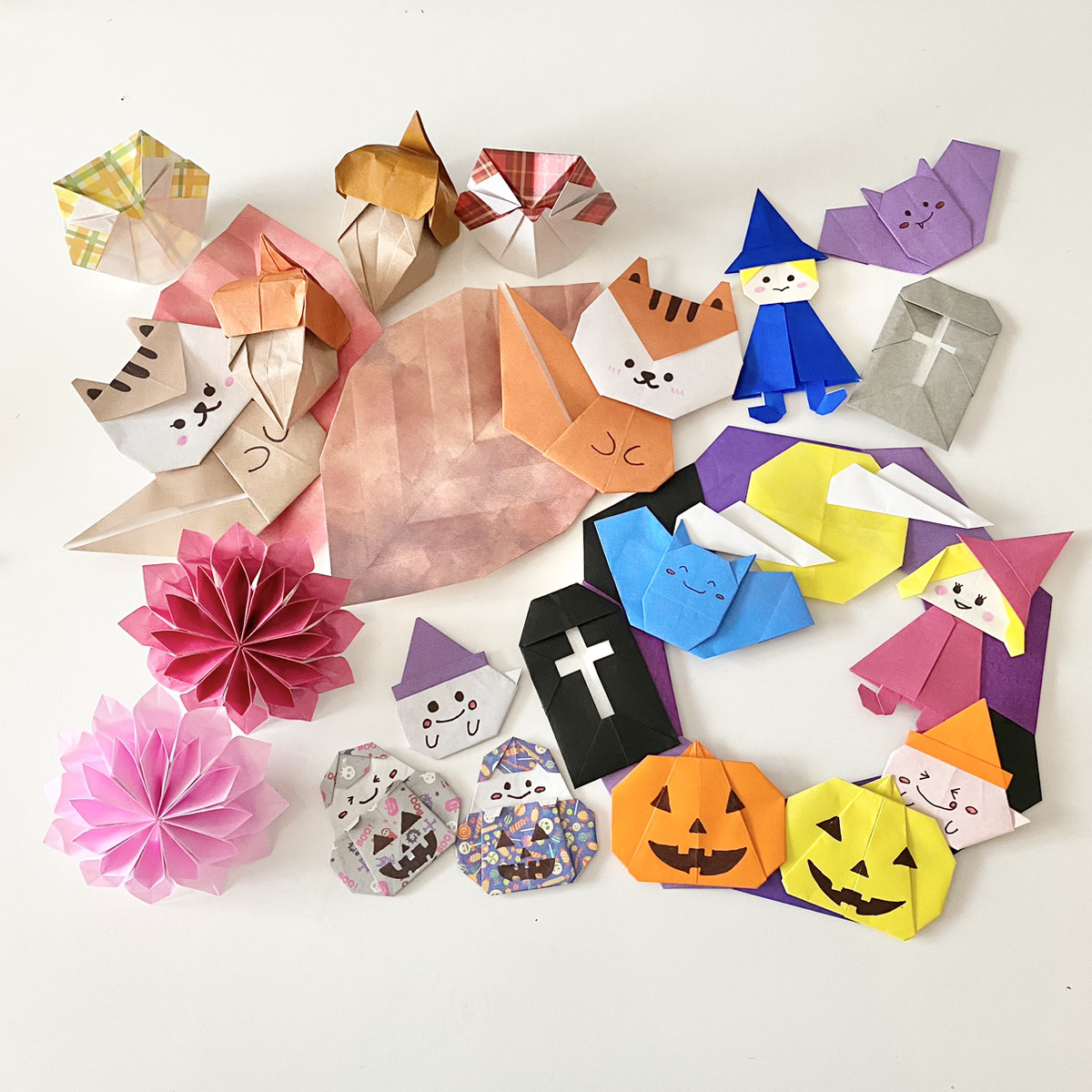 ハロウィン 折り紙 20個セット かぼちゃ お化け こうもり 送料無料